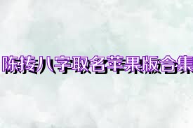 陈抟八字取名苹果版合集