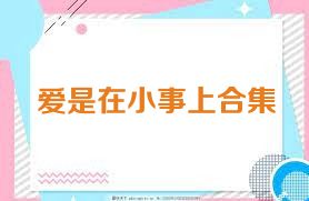 爱是在小事上合集