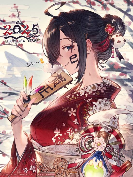 优米雅的炼金工房新年贺图：和服美人邀你一起新年参拜