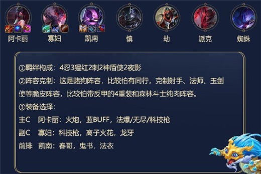 云顶之弈s4最强月影忍刺阵容攻略一览
