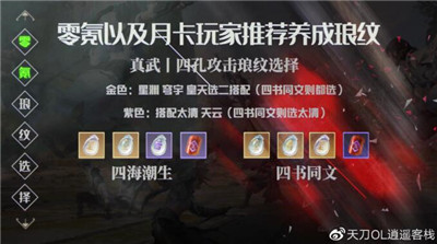 天涯明月刀手游真武最佳攻击防御琅纹搭配攻略