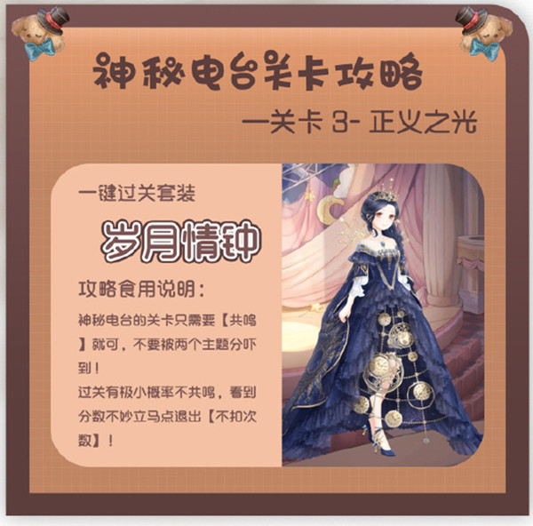 奇迹暖暖神秘电台正义之光通关套装一览